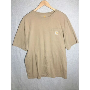 Mens Carhartt Shirt Pocket Dark Tan Casual Streetwear Work Trendy